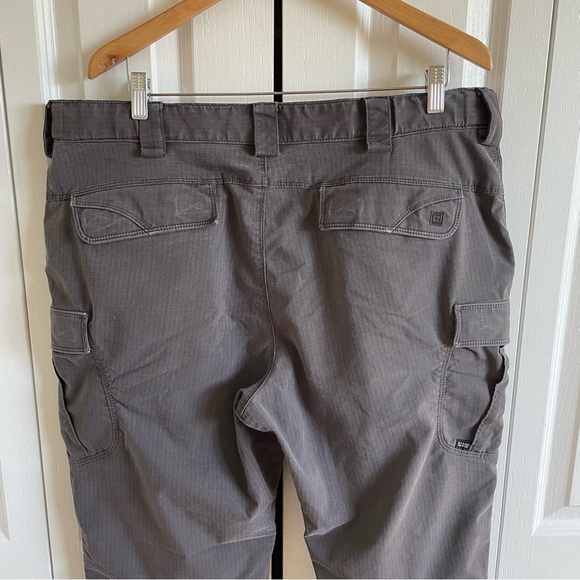 5.11 Tactical Stryke Pants Men's 40x30 Gray Flex-Tac Ripstop Cargo Straight Worn - Picture 7 of 16
